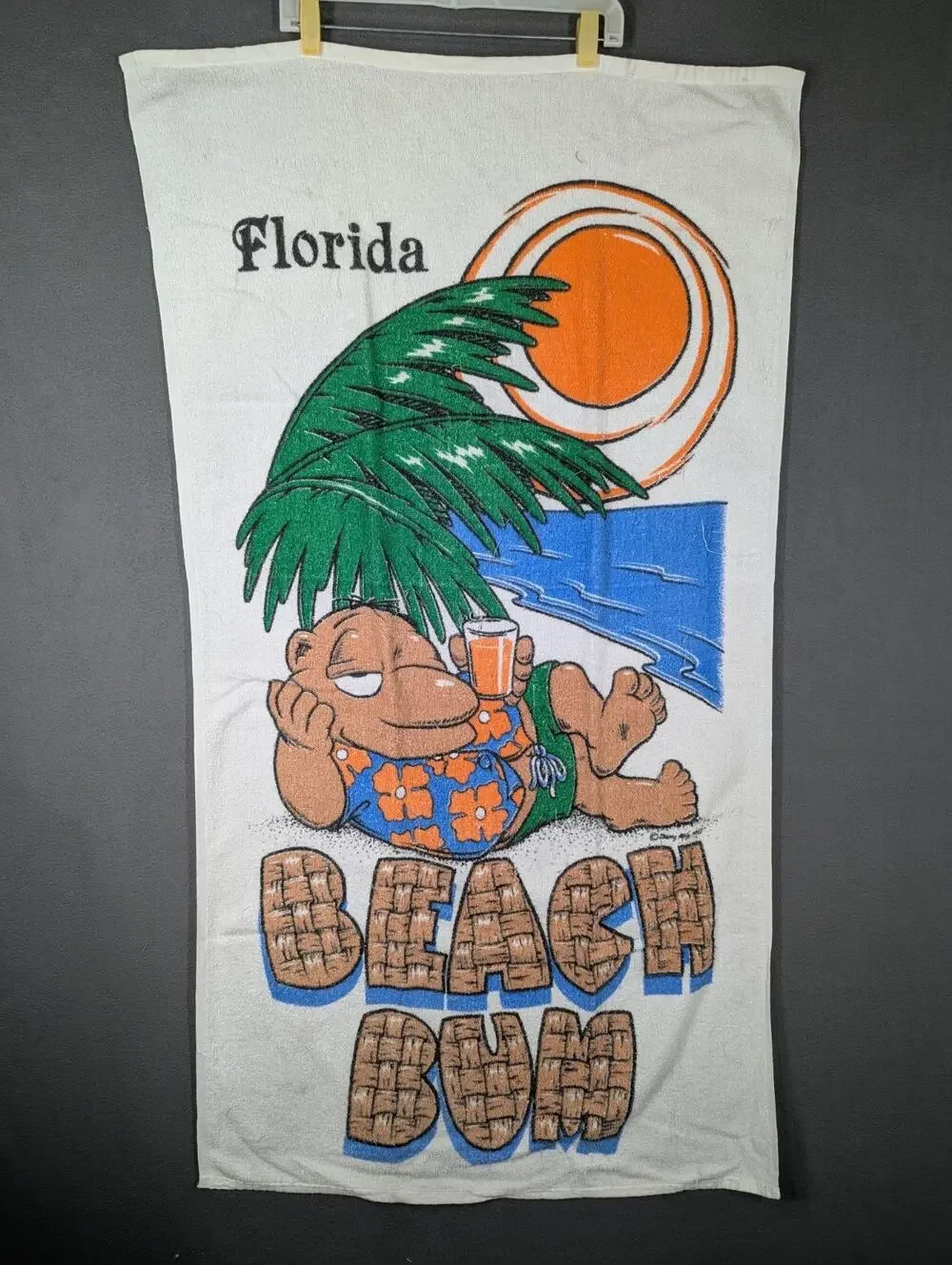 Vintage Florida Beach Bum Towel 27.5x51.5